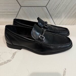 Elegant Black Leather Slip-On Loafers